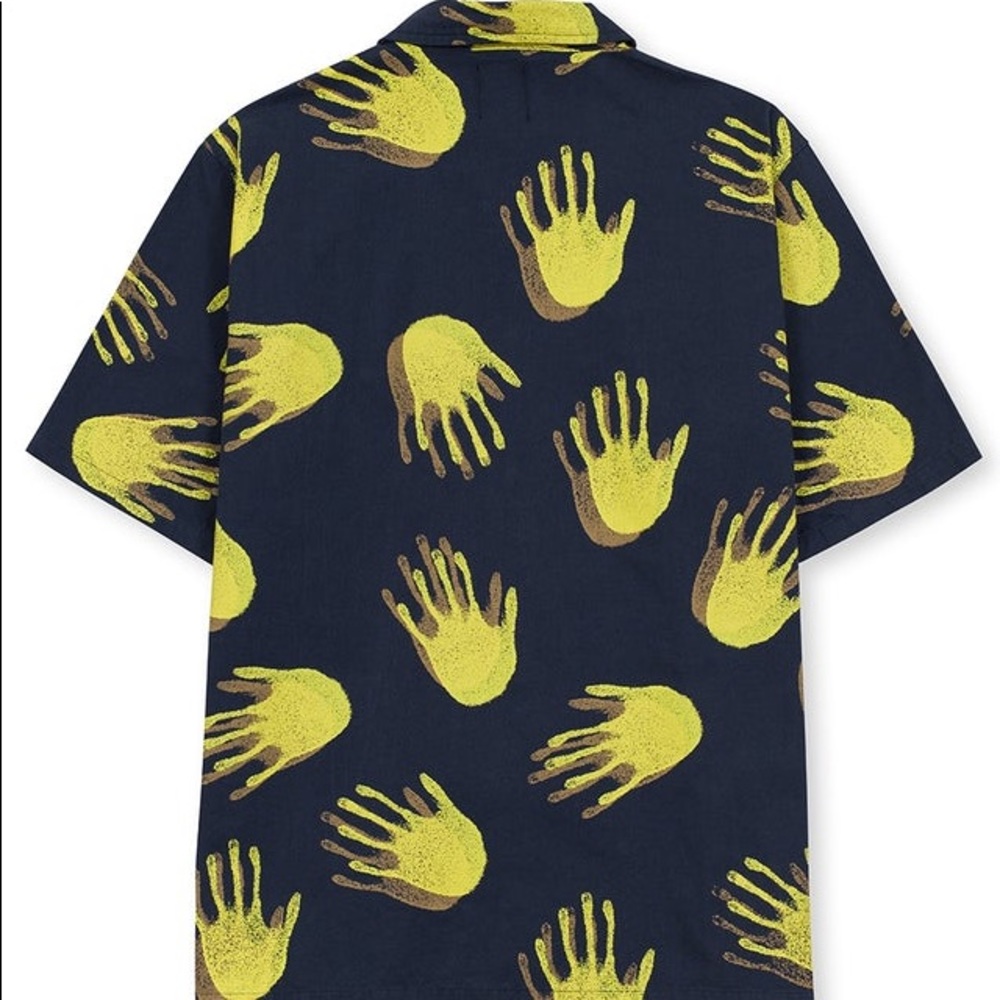 NWT BRAIN DEAD X GOTCHA POPLIN SHORT SLEEVE SNAP SHIRT - NAVY PERFECT CONDITION - Picture 3 of 4